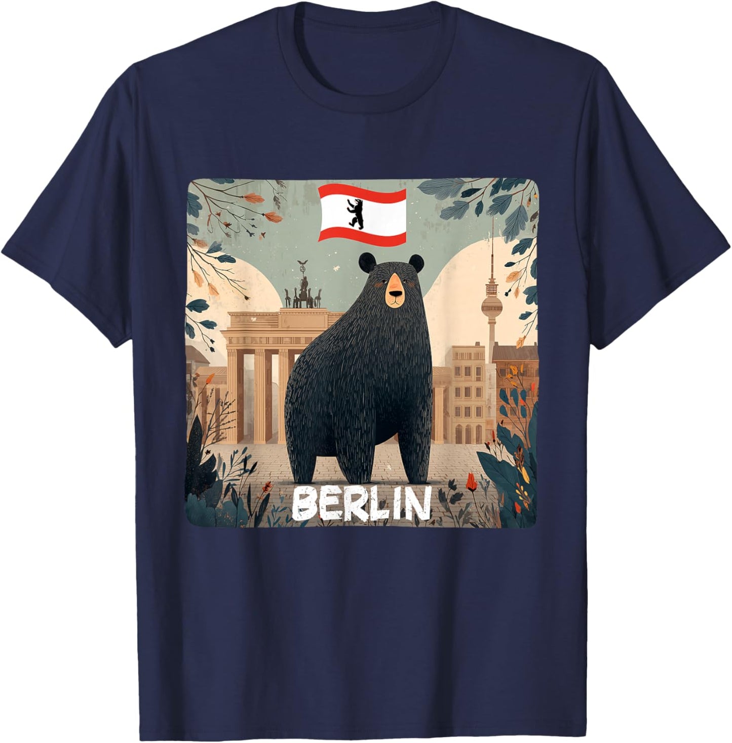 Superbe Costume Graphique d'ours de Berlin T-Shirt - T-Shirt | Navy