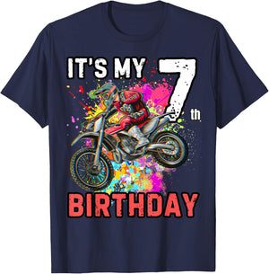 It's my 7th Boy Birthday Dirt Bike MX Motocross Birthday T-Shirt - T-Shirt | Navy