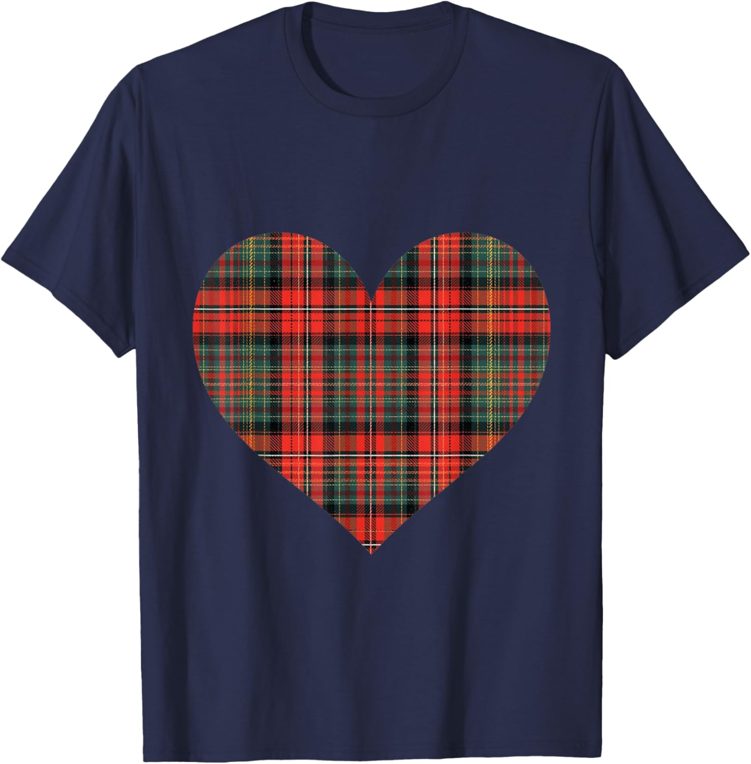 Tartan Heart Shape Girl T-Shirt - T-Shirt | Navy
