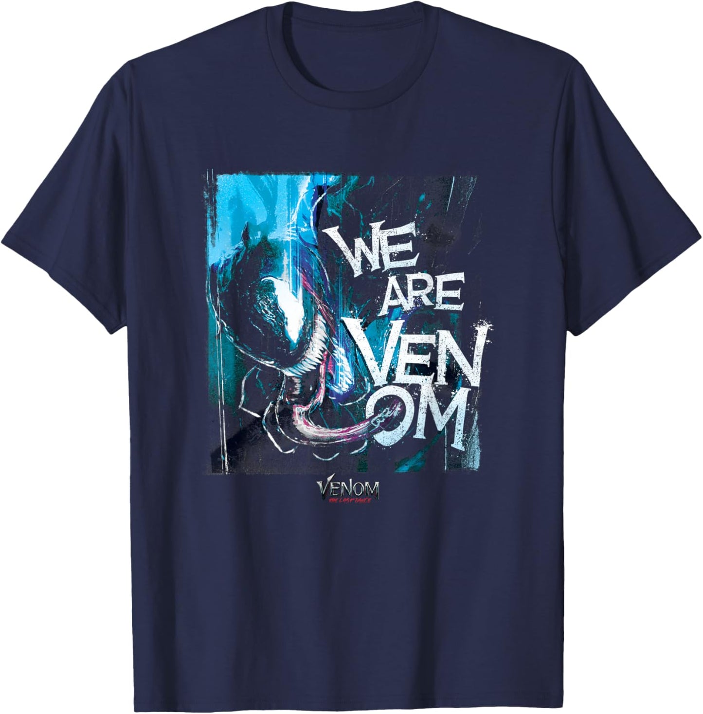 Marvel Venom: The Last Dance Distressed Symbiote Street Art T-Shirt - T-Shirt | Navy