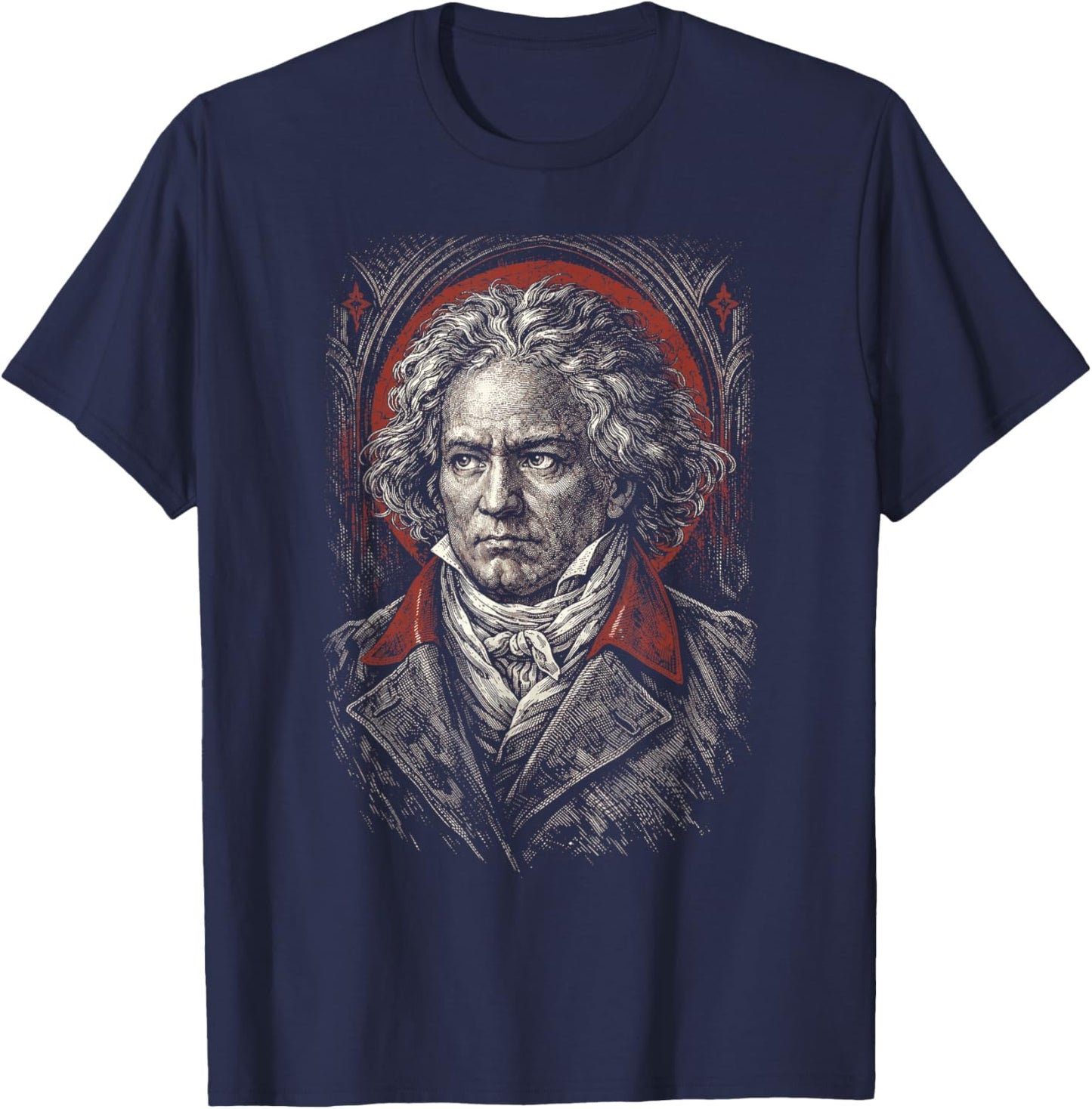 Beethoven-Portrait Ludwig Van Beethoven Classical Music T-Shirt - T-Shirt | Navy