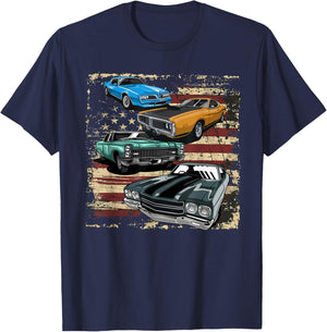 Classic Muscle Car Retro Vintage American Muscle Car T-Shirt - T-Shirt | Navy