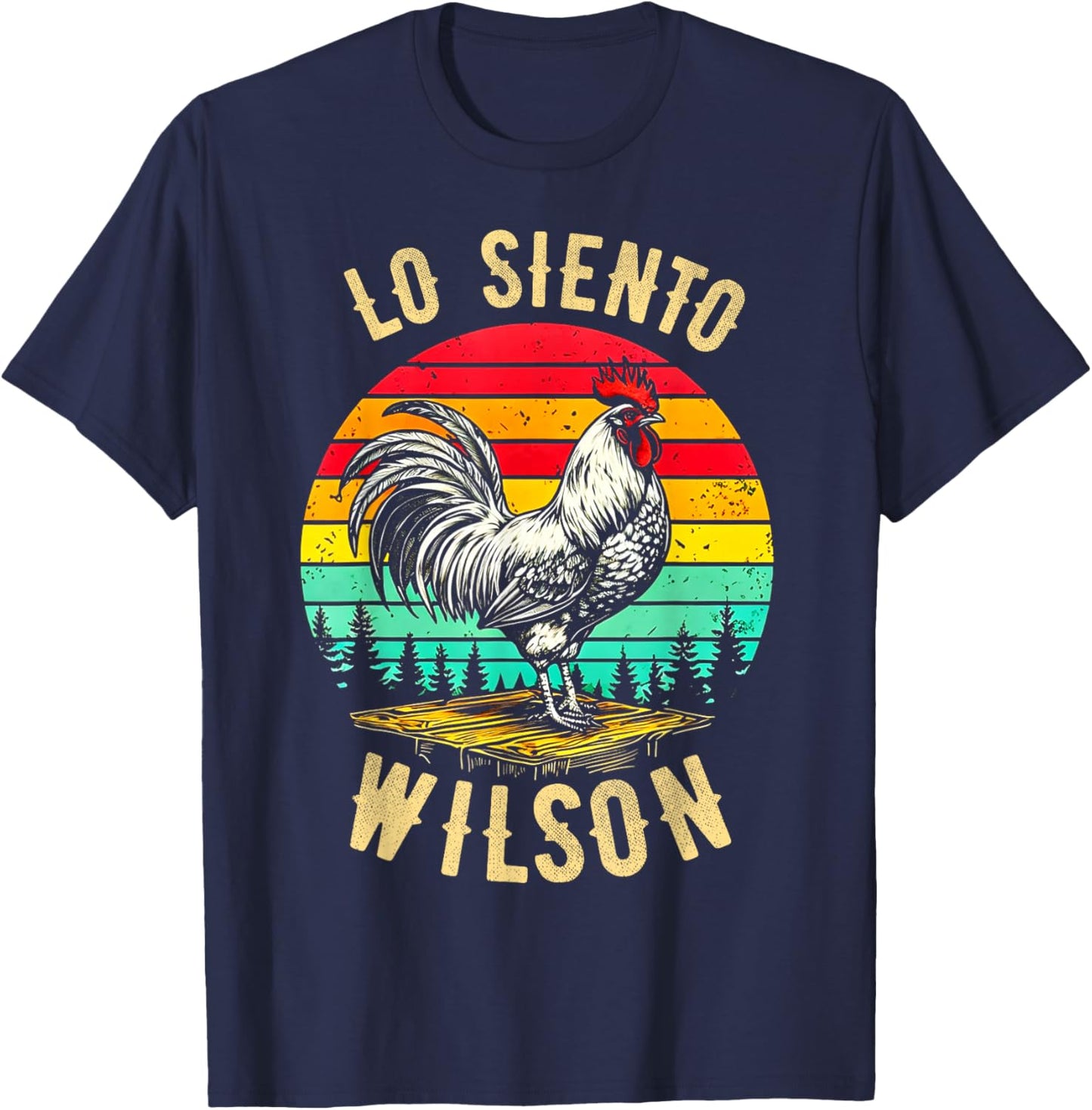 Wilson Lo Siento Vintage Chicken Meme T-Shirt - T-Shirt | Navy