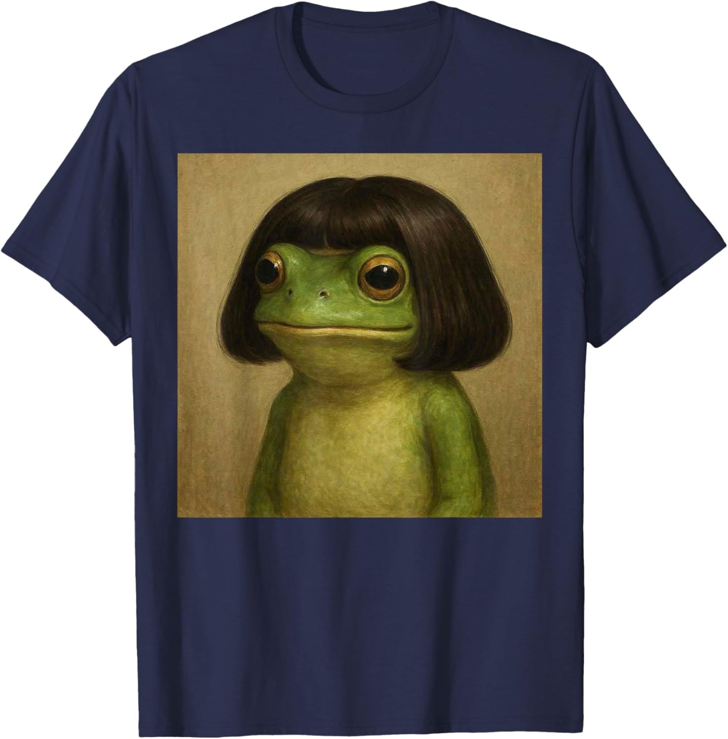 Funny Frog Bob Haircut Meme Women Kids T-Shirt - T-Shirt | Navy