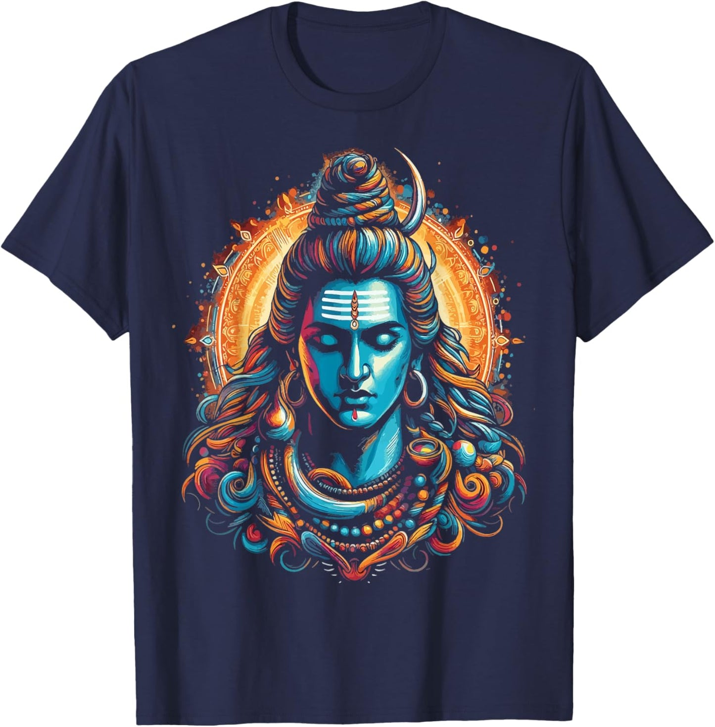 Lord Shiva Hindu God Mahadeva Trident Hinduism Devotee T-Shirt - T-Shirt | Navy