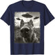 German Shepherd Dog UFO Alien Extraterrestrial Selfie T-Shirt - T-Shirt | Navy