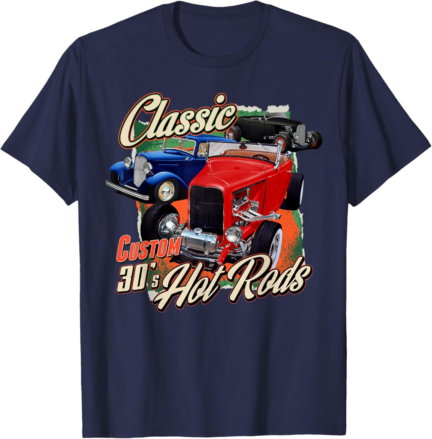 1930 30s T-Bucket Hot Rod Classic Car T-Shirt - T-Shirt | Navy