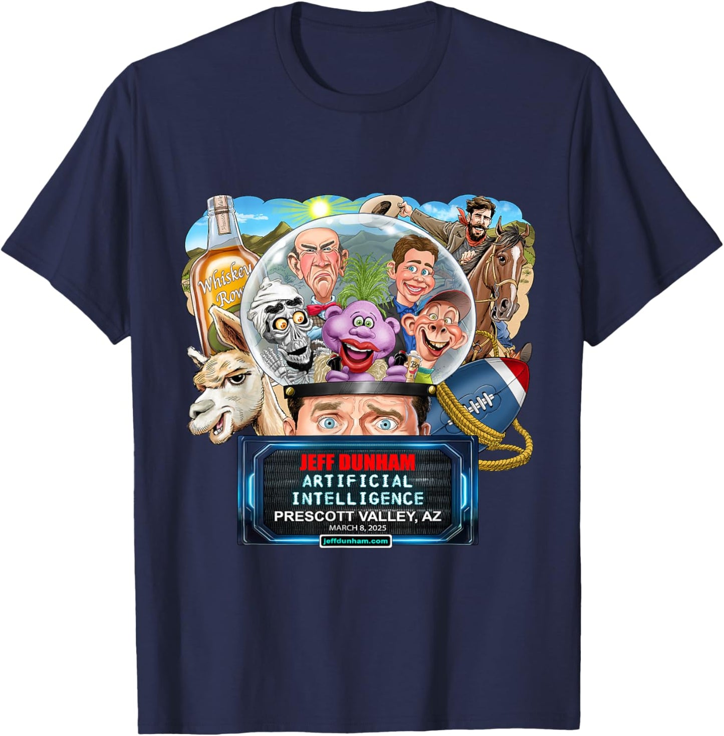 Jeff Dunham Prescott Valley, AZ (2025) T-Shirt - T-Shirt | Navy