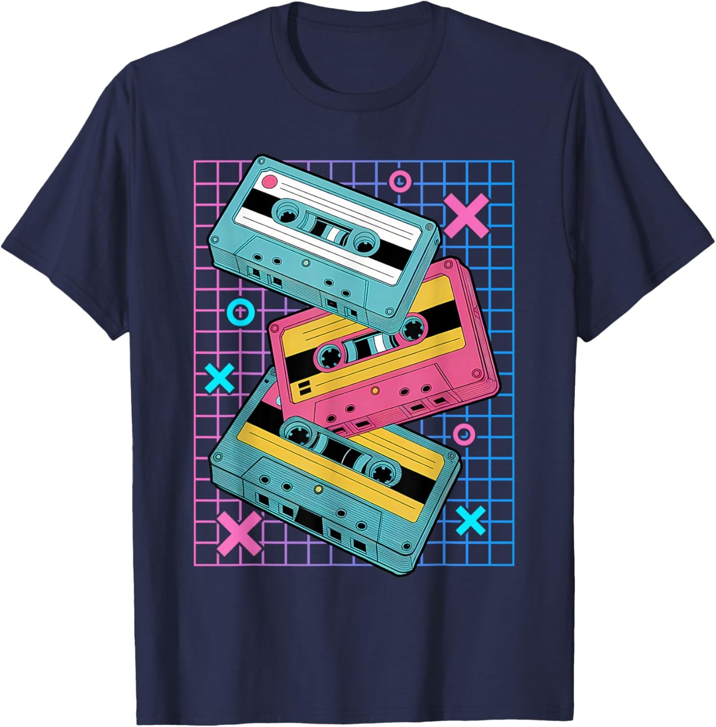 Cassettes Vaporwave - Retrowave Synthwave - Retro T-Shirt - T-Shirt | Navy