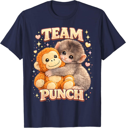 Team Punch Cute Baby Monkey Punch Women Teen Girls Boys Gift T-Shirt - T-Shirt | Navy