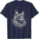 Vintage Maine Coon Cat Face Graphic Art Design T-Shirt - T-Shirt | Navy