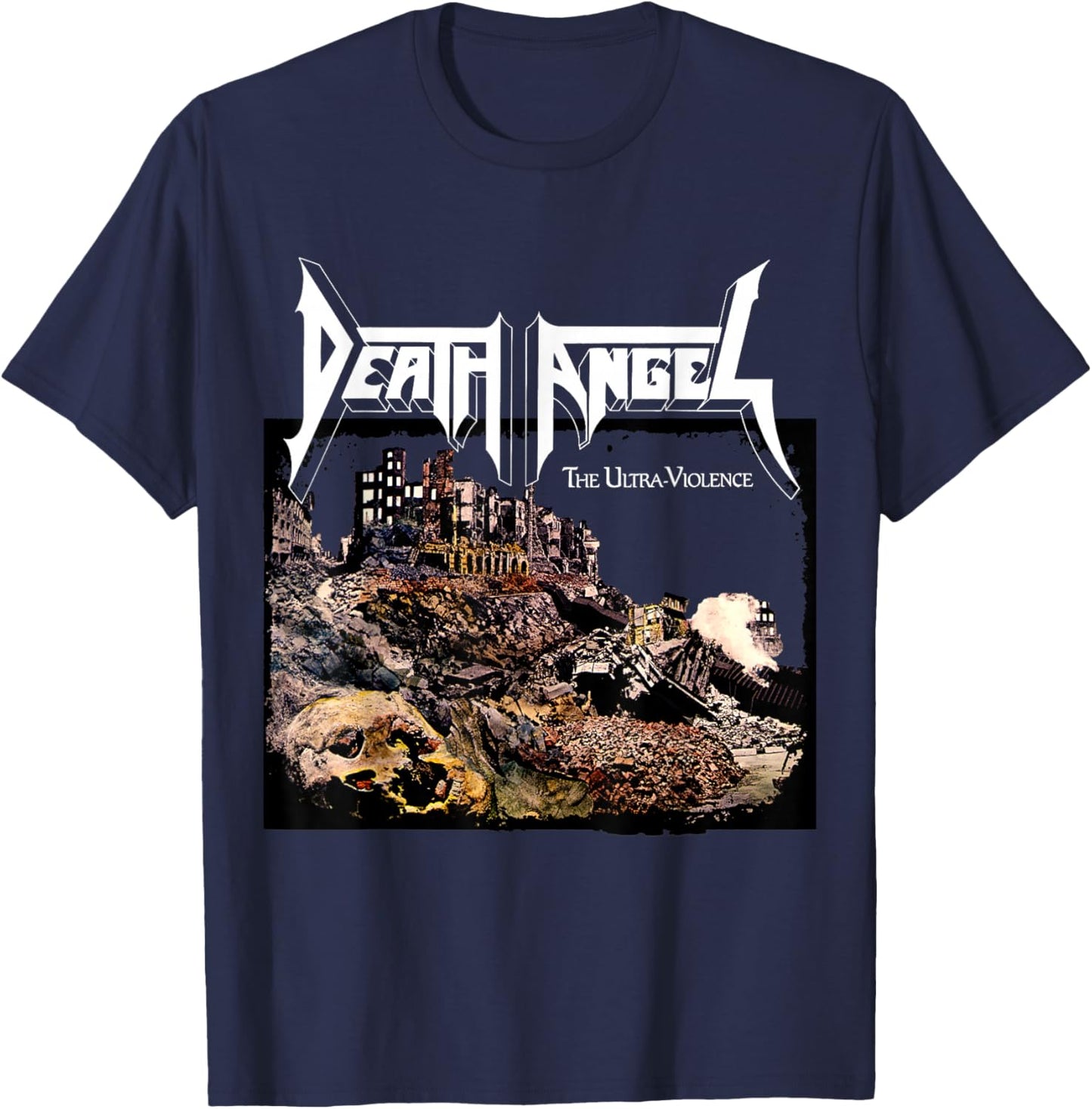 Manic Merch LLC Death Angel The Ultra Violence , Black, Small, -Adults, Short Sleeve T-Shirt - T-Shirt | Navy
