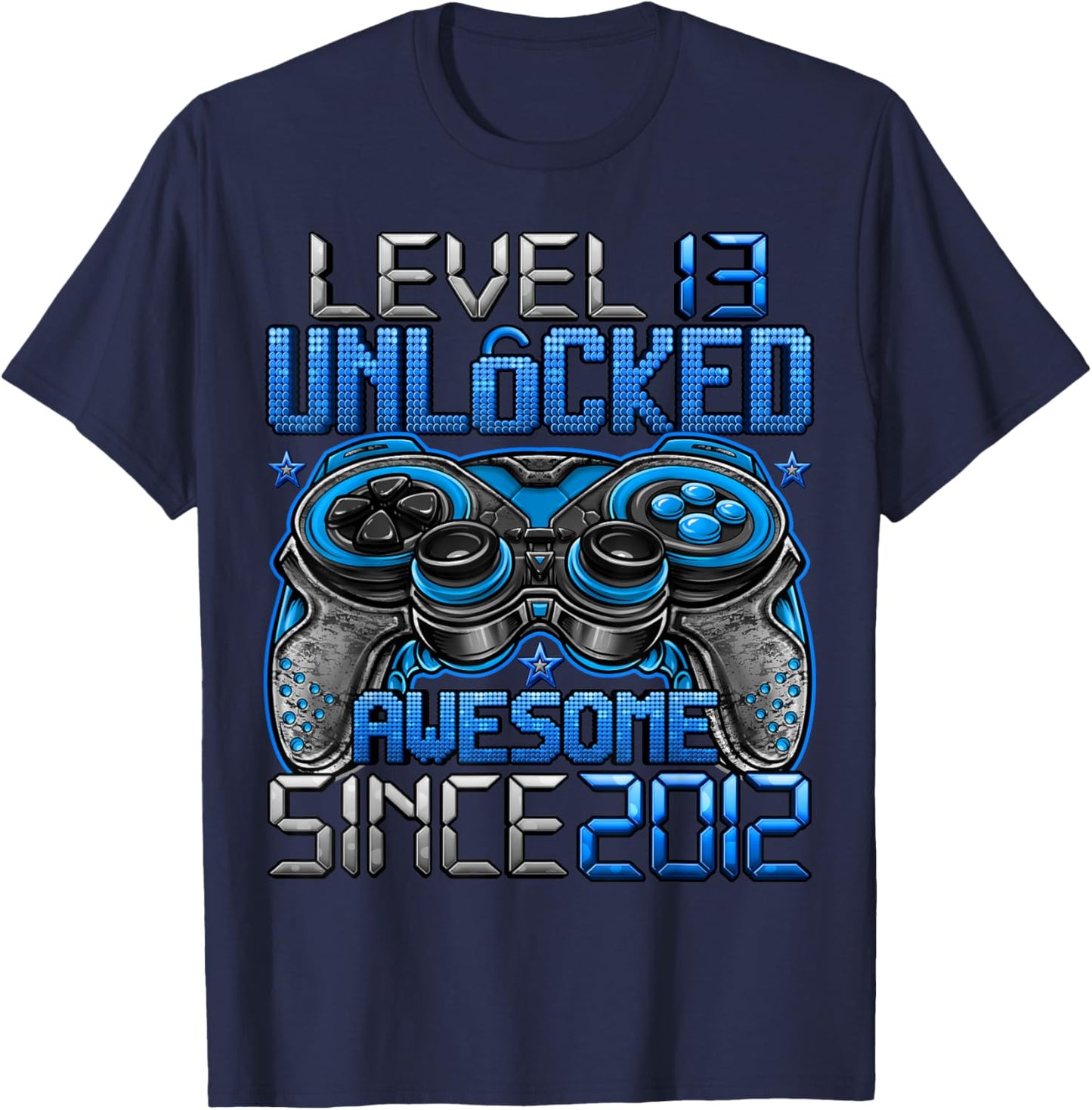 Level 13 Unlocked 13 Year Old Gifts Boys 13th Birthday Boy T-Shirt - T-Shirt | Navy