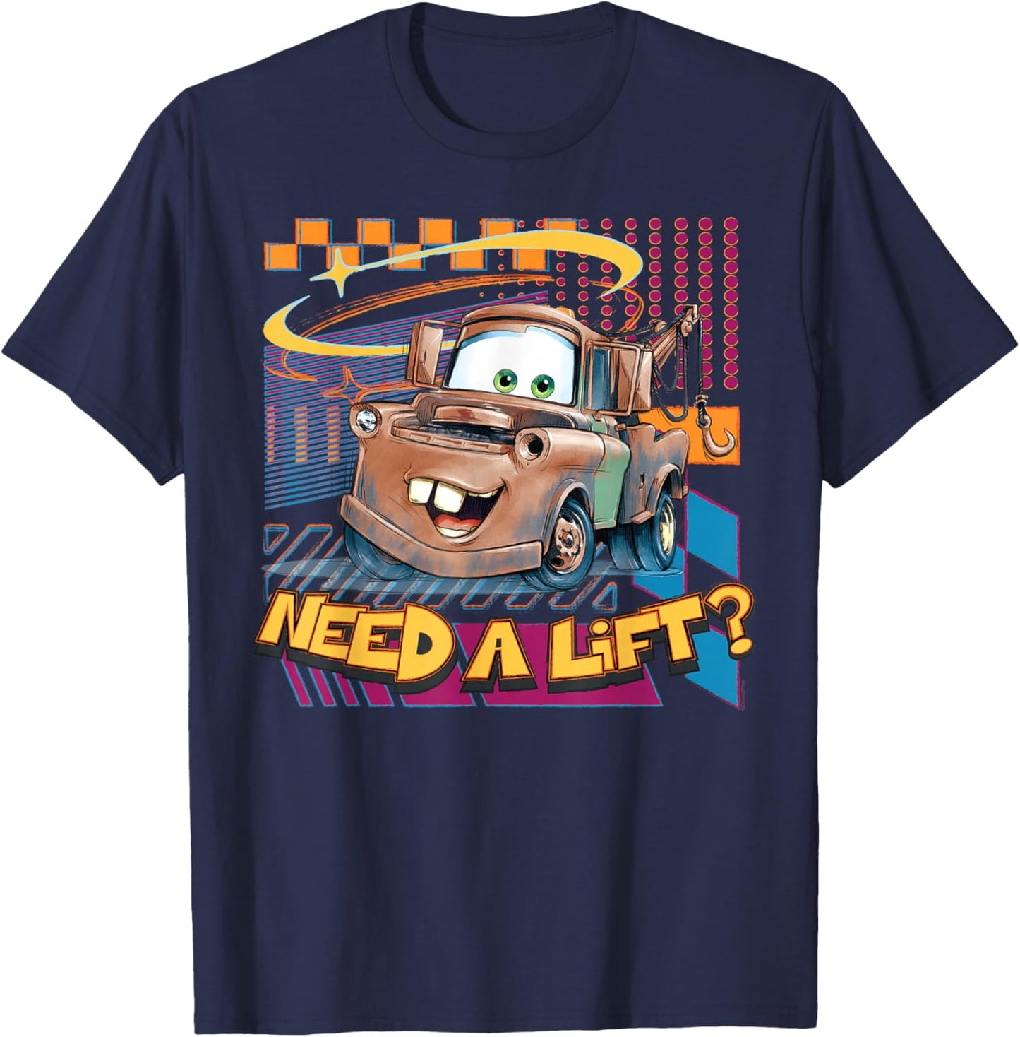 Disney and Pixar's Cars Mater Tow Truck Need a Lift? Art T-Shirt - T-Shirt | Navy