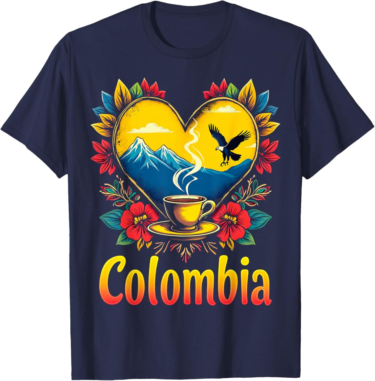 Colombia Love Heart T-Shirt - T-Shirt | Navy