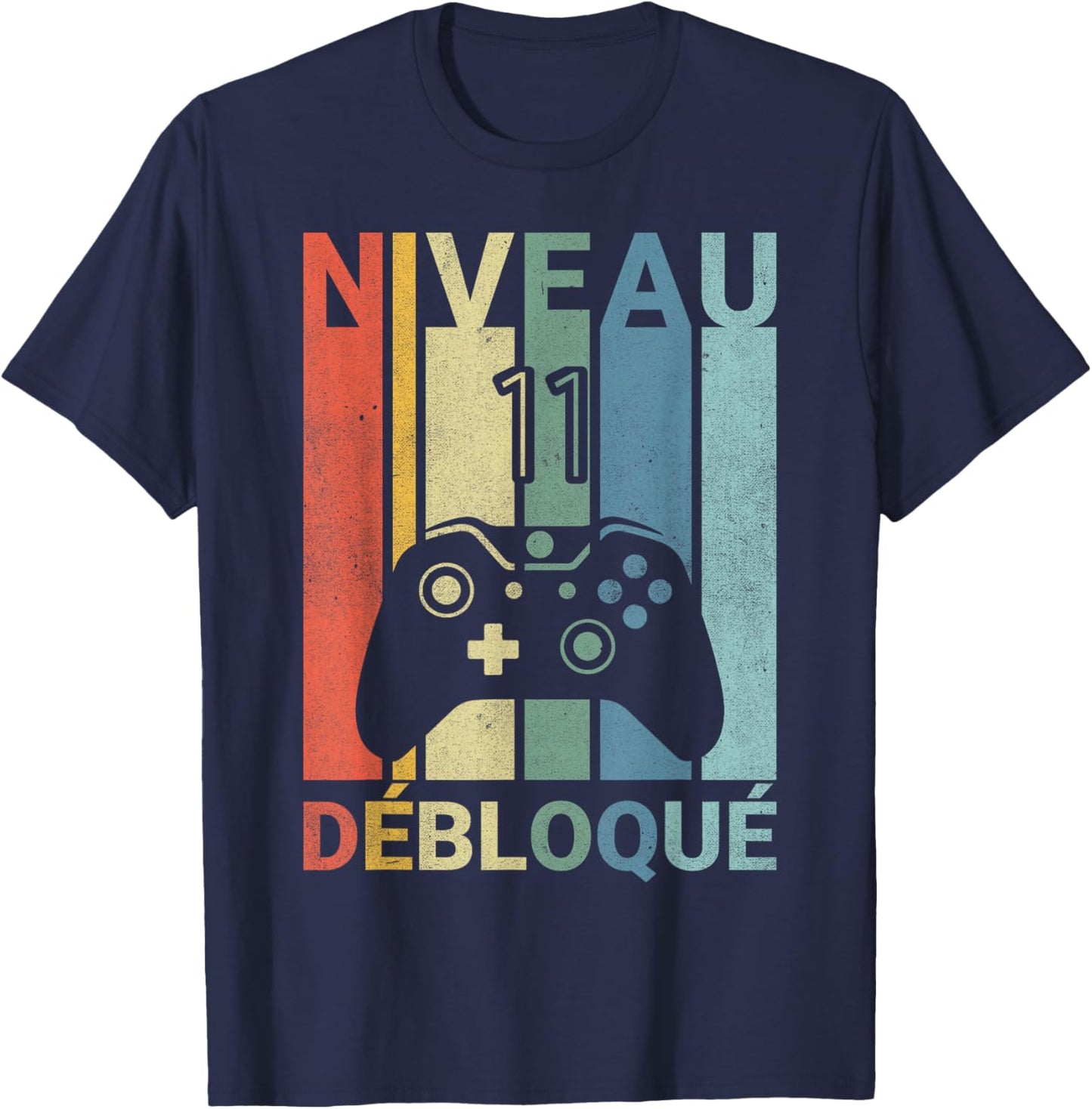 Level 11 Years Birthday Gamer 2014 Vintage Humor T-Shirt - T-Shirt | Navy