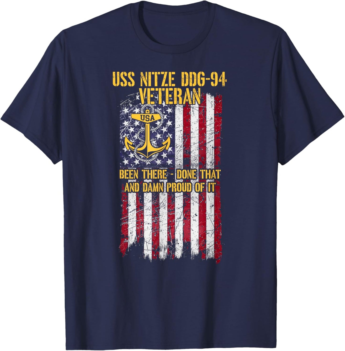 USS Nitze DDG-94 Destroyer Veteran T-Shirt - T-Shirt | Navy