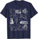 Vintage 90s Tattoo Cat Retro Kitten Nature Cat Lover Cat Mom T-Shirt - T-Shirt | Navy