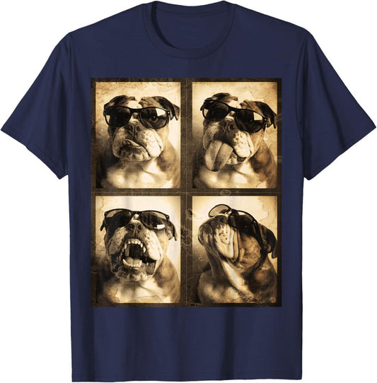 Bulldog Attitude Photo Box, Funny Moments, Cool Animals T-Shirt - T-Shirt | Navy