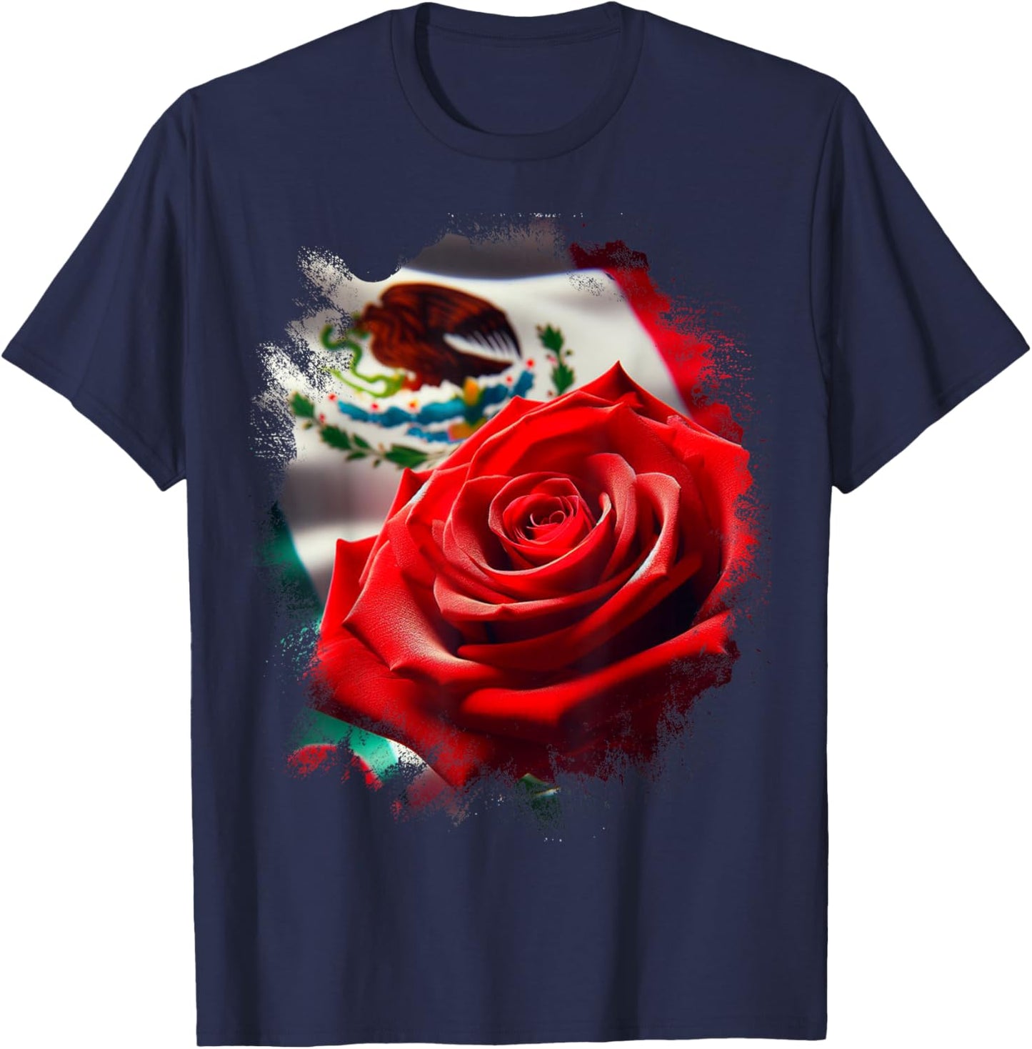 Mexico Gift Rose Tijuana Mexican Hispanic Pride Poncho T-Shirt - T-Shirt | Navy