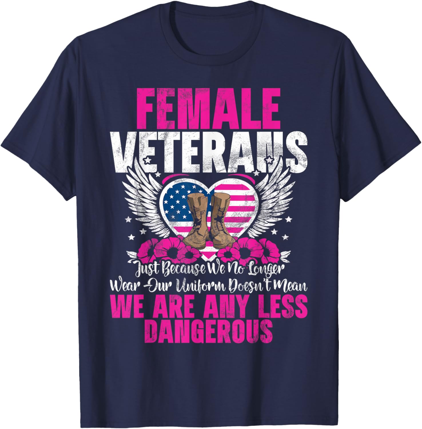Female Veteran Veteran's Day Women Veteran Soldier Patriotic T-Shirt - T-Shirt | Navy