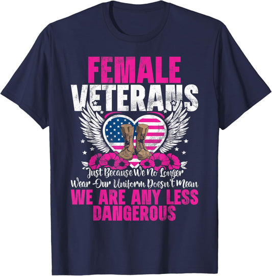 Female Veteran Veteran's Day Women Veteran Soldier Patriotic T-Shirt - T-Shirt | Navy