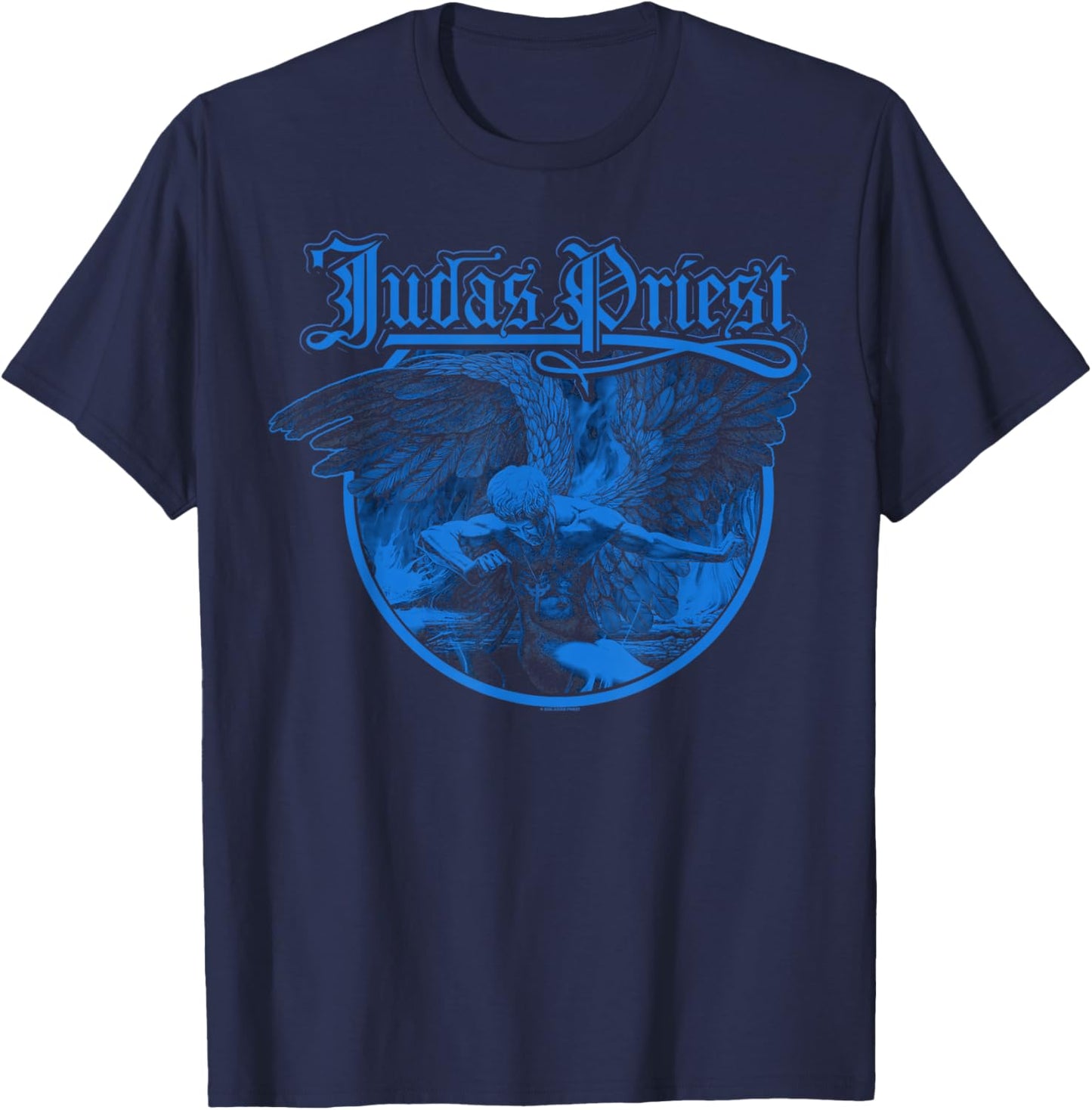 Judas Priest Sad Wings Album Circle T-Shirt - T-Shirt | Navy