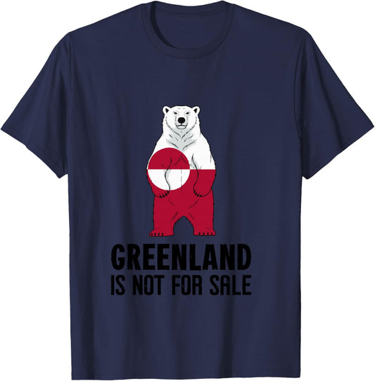 Greenland Not For Sale Greenlanders Greenland Flag Bear T-Shirt - T-Shirt | Navy
