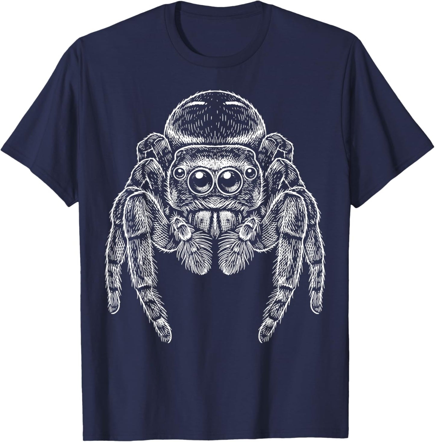 Jumping Spider Illustration T-Shirt - T-Shirt | Navy