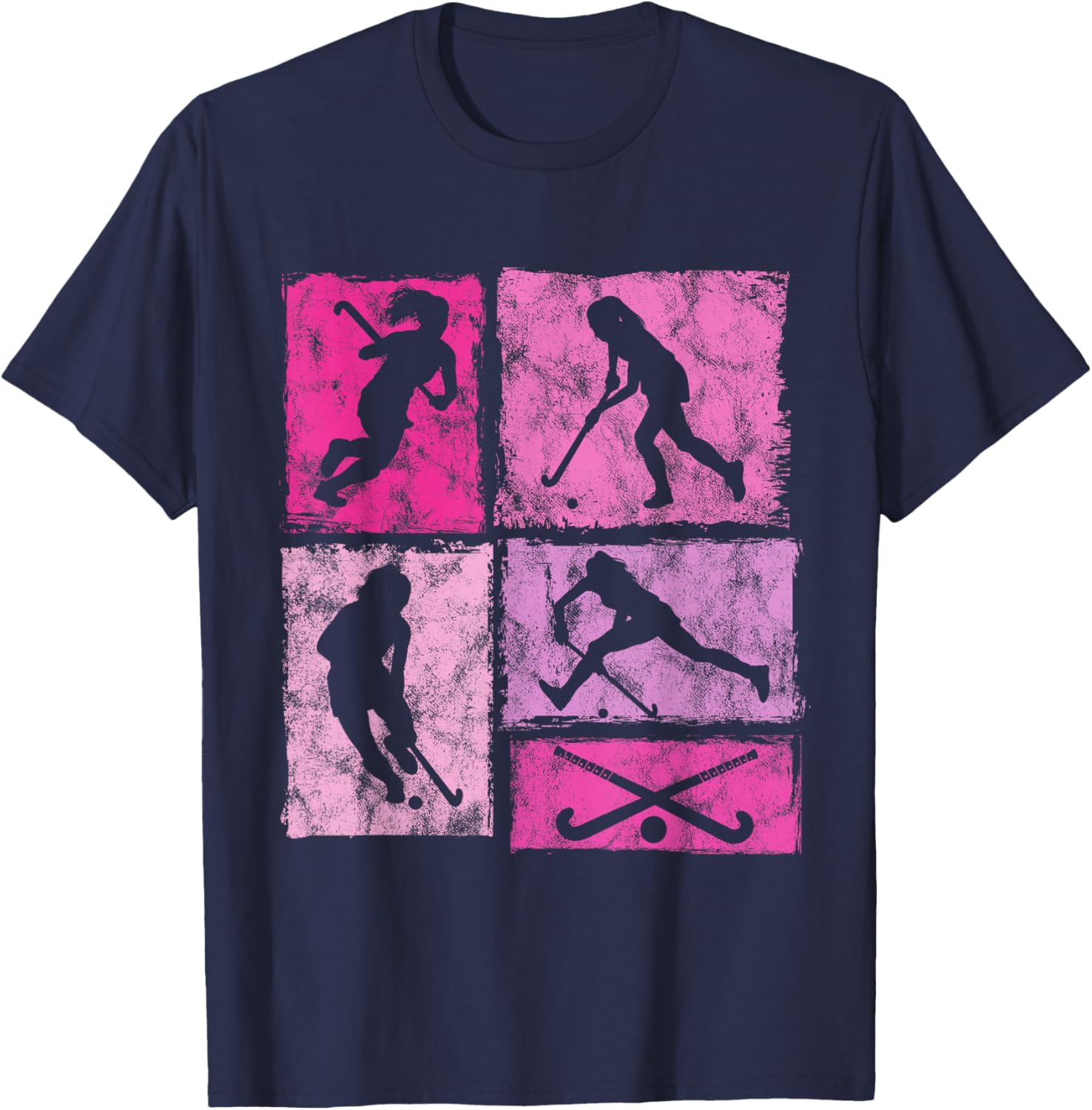 Grass Hockey for Young Kids, Women, Girls T-Shirt - T-Shirt | Navy
