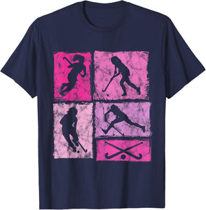 Grass Hockey for Young Kids, Women, Girls T-Shirt - T-Shirt | Navy