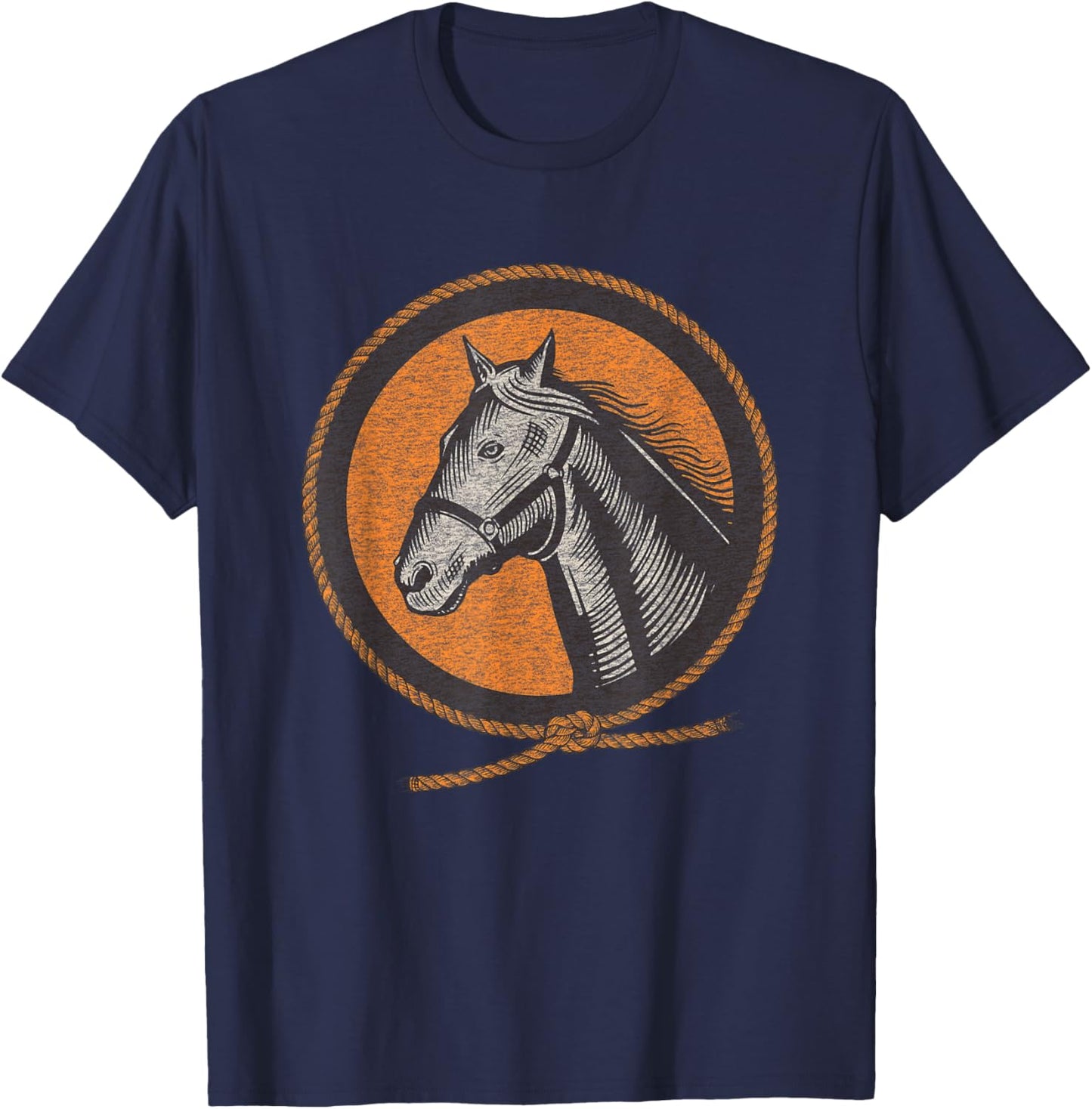 Horse Lover Equestrian Vintage Graphic T-Shirt - T-Shirt | Navy