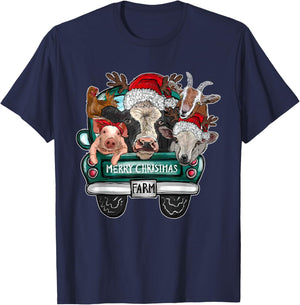 Merry Christmas Heifers T-Shirt - T-Shirt | Navy