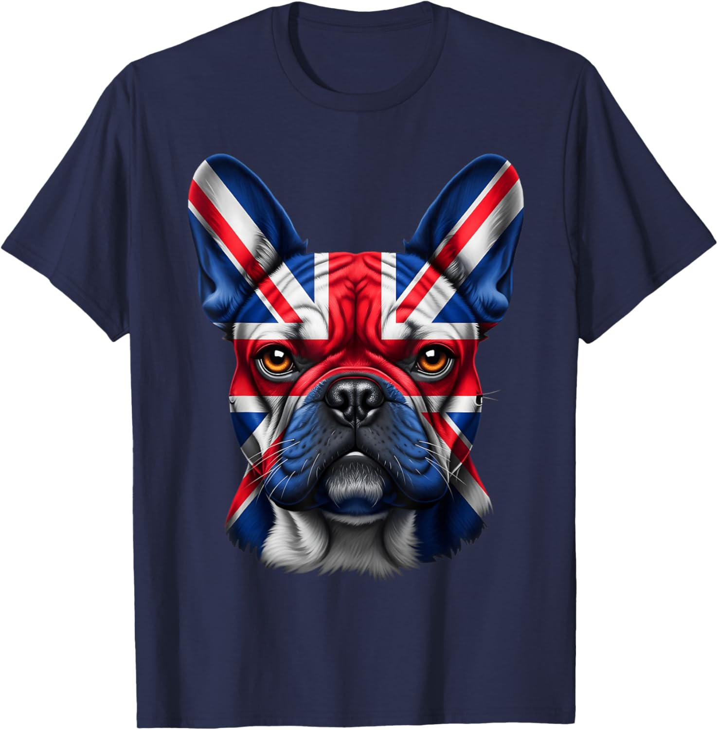 Union Jack French Bulldog British Flag Frenchie Dog T-Shirt - T-Shirt | Navy
