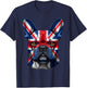 Union Jack French Bulldog British Flag Frenchie Dog T-Shirt - T-Shirt | Navy