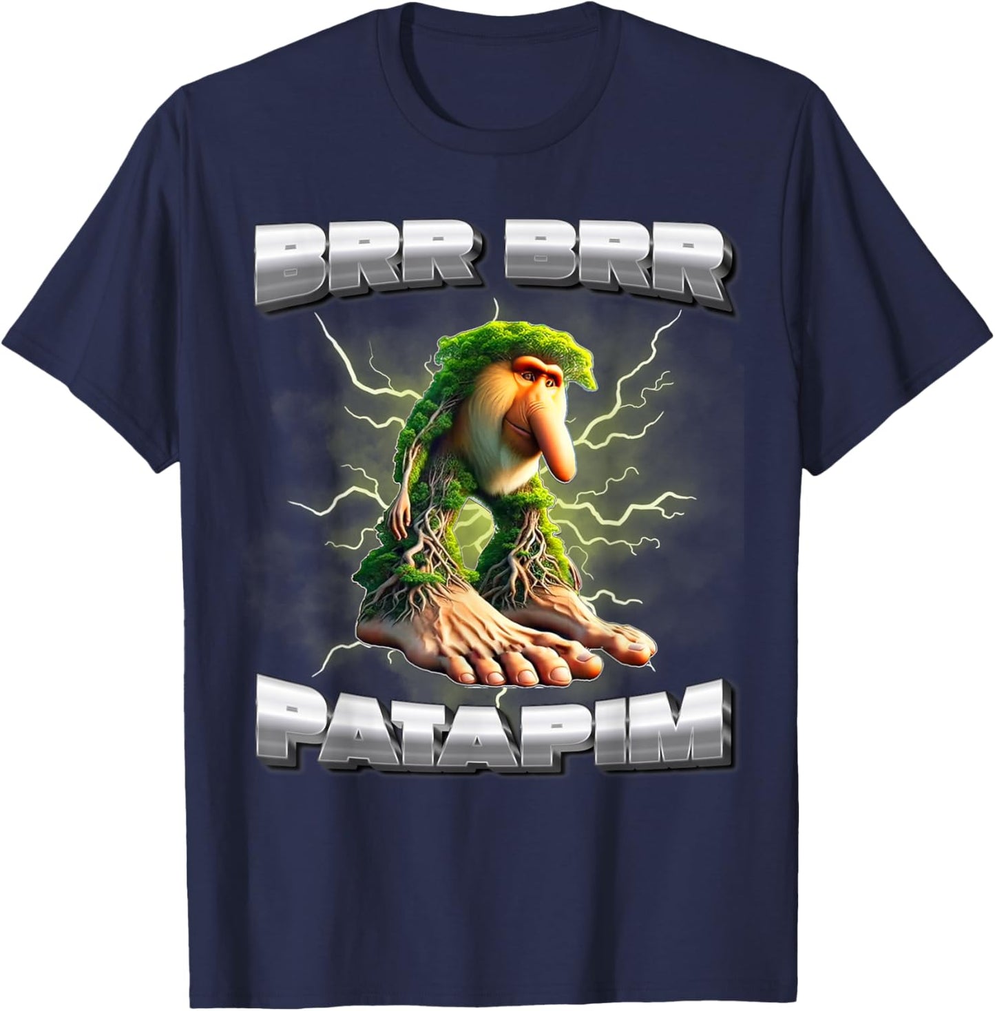 BRR BRR Patapim Italian Brainrot Meme Funny Memes Gen-Z Meme T-Shirt - T-Shirt | Navy