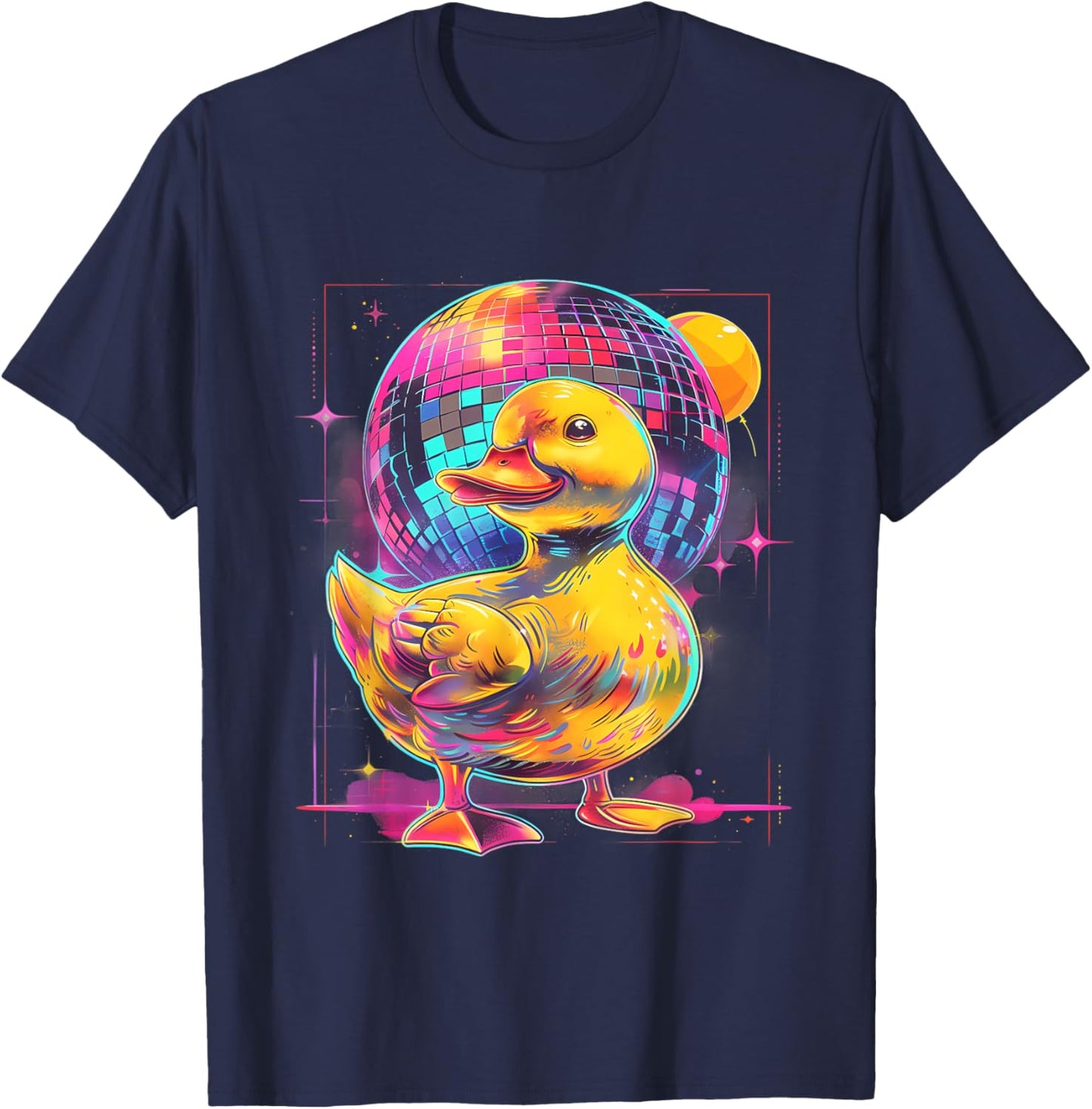 Rubber Duck Disco Music Dancing Rubber Duckie Disco Ball T-Shirt - T-Shirt | Navy