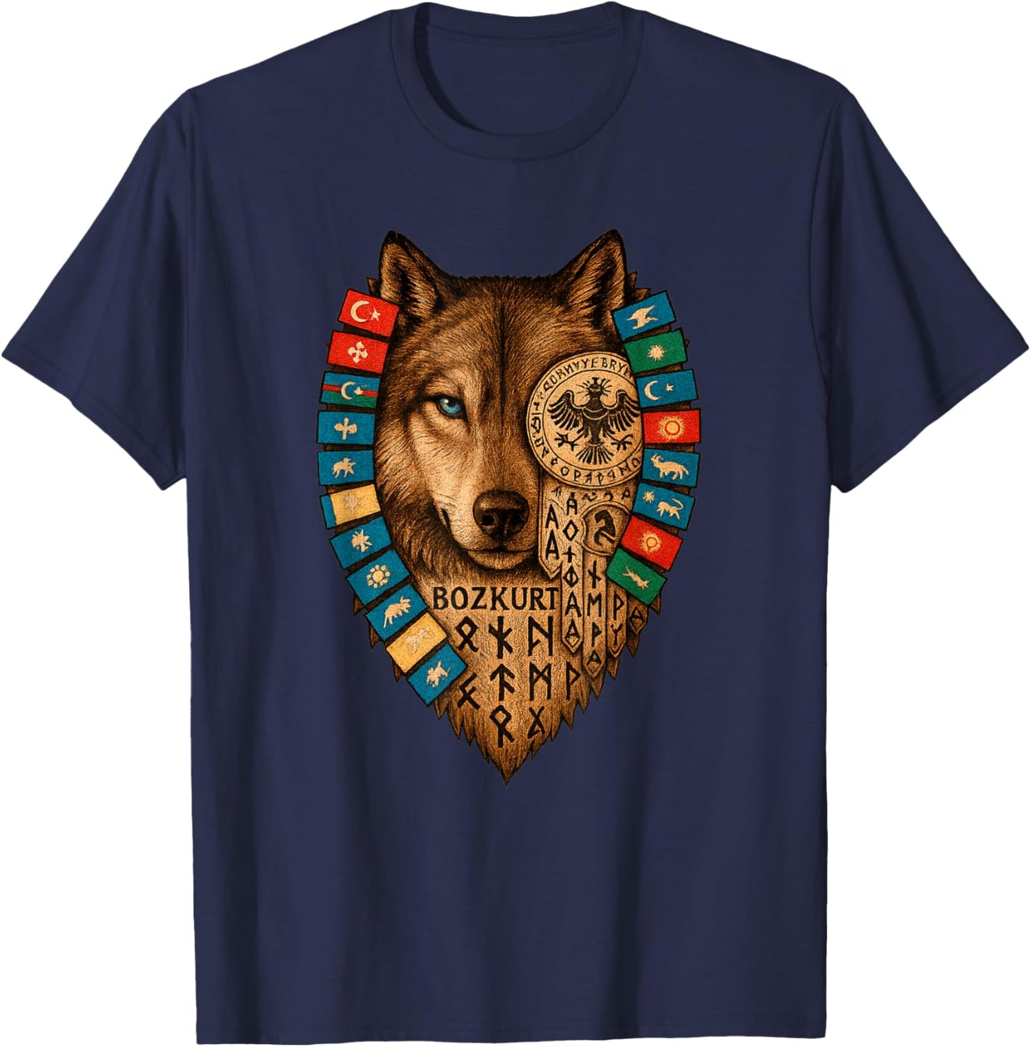 Göktürk Bozkurt T-Shirt - T-Shirt | Navy