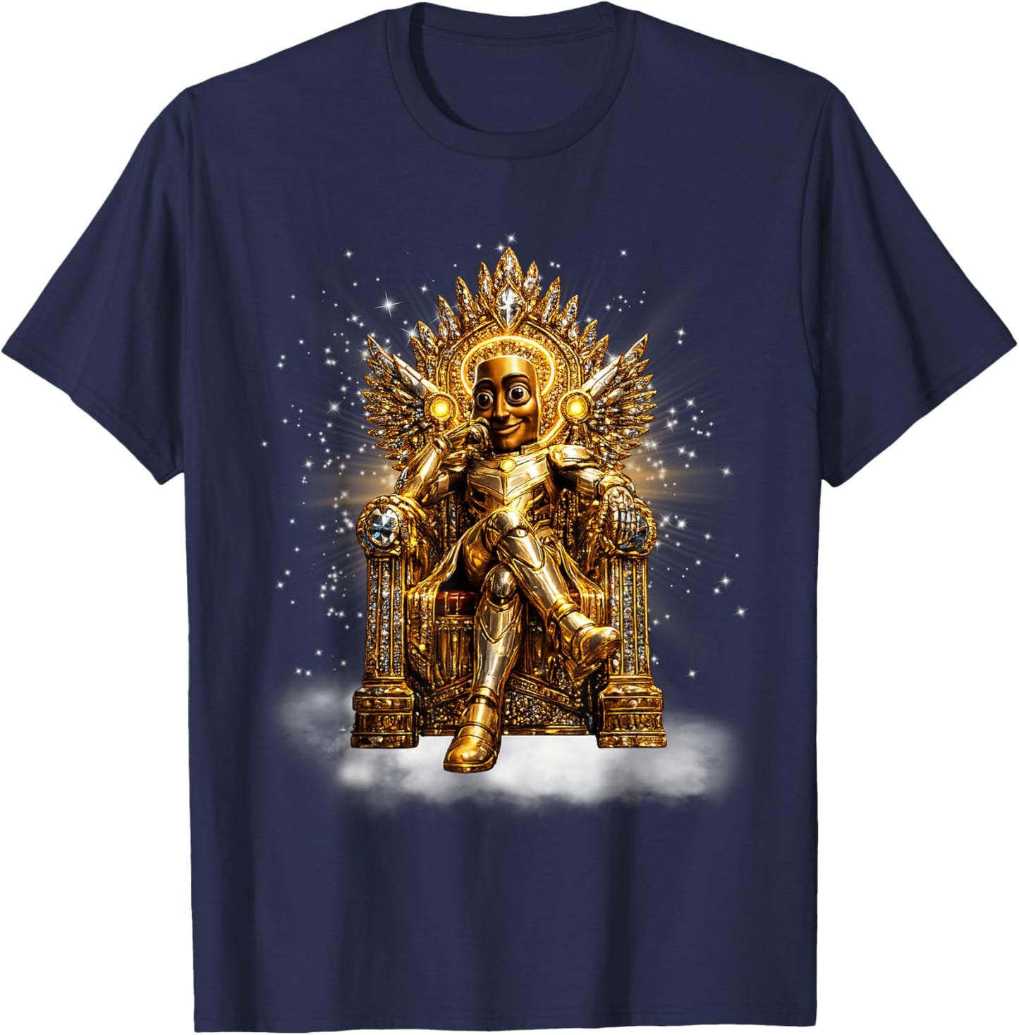 Funny Gold King Tung Tung Sahur Brainrot Meme T-Shirt - T-Shirt | Navy