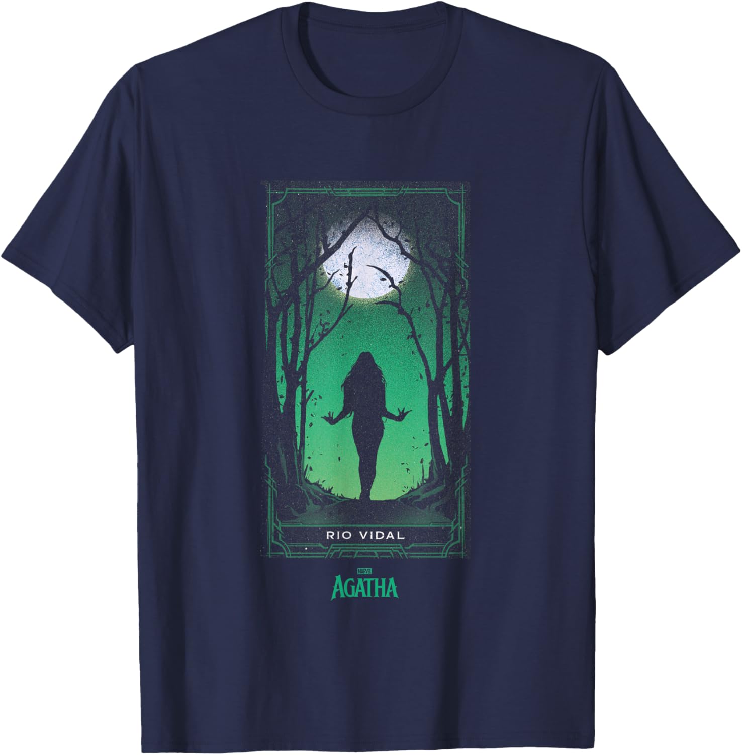 Marvel Agatha All Along Green Rio Vidal Tarot Card Vintage T-Shirt - T-Shirt | Navy