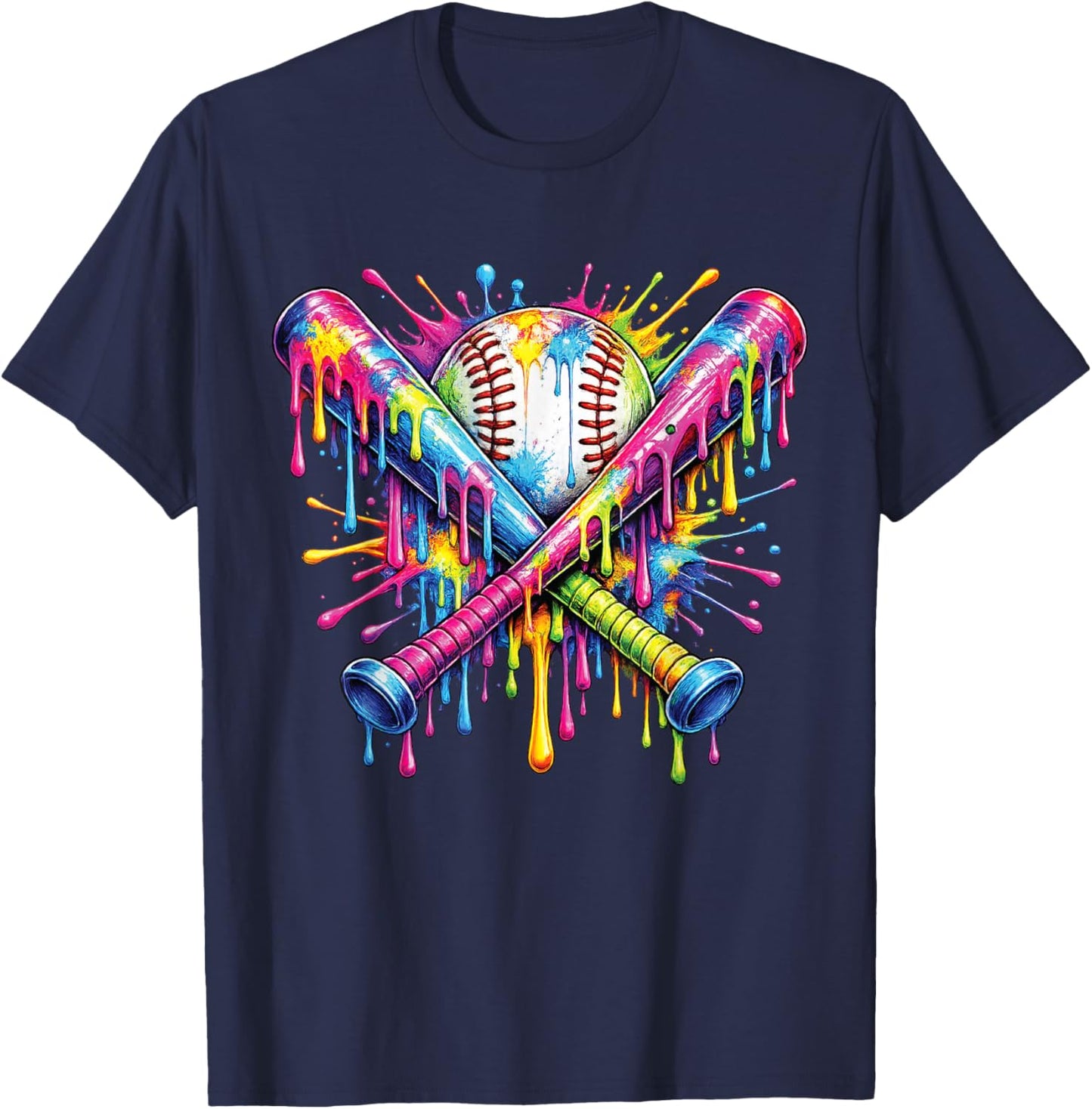 Baseball Drip Ice Cream Apparel Youth Drip Baseball Boys Kid T-Shirt - T-Shirt | Navy