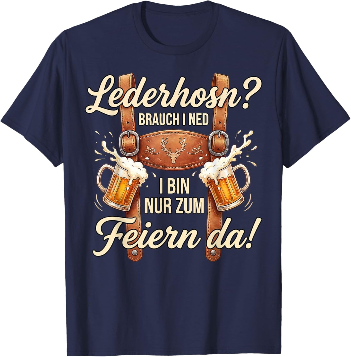 Passend für Oktoberfest Shirt Herren Trachtenshirt Trachten T-Shirt - T-Shirt | Navy