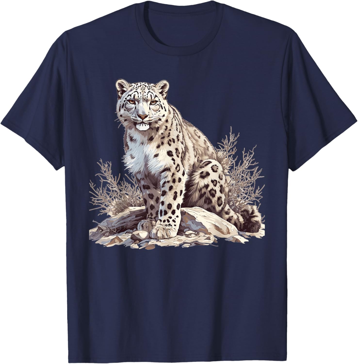 Snow Leopards Lovers Snow Leopard T-Shirt - T-Shirt | Navy