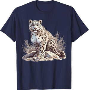 Snow Leopards Lovers Snow Leopard T-Shirt - T-Shirt | Navy