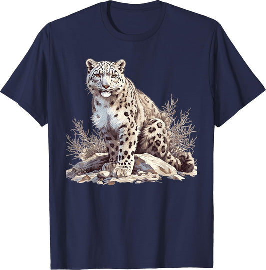 Snow Leopards Lovers Snow Leopard T-Shirt - T-Shirt | Navy