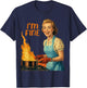 I'm Fine Housewife Cooking Retro Kitchen Vintage Funny Women T-Shirt - T-Shirt | Navy