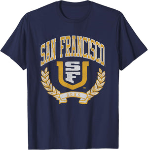 San Francisco Dons Victory Vintage Green Officially Licensed T-Shirt - T-Shirt | Navy