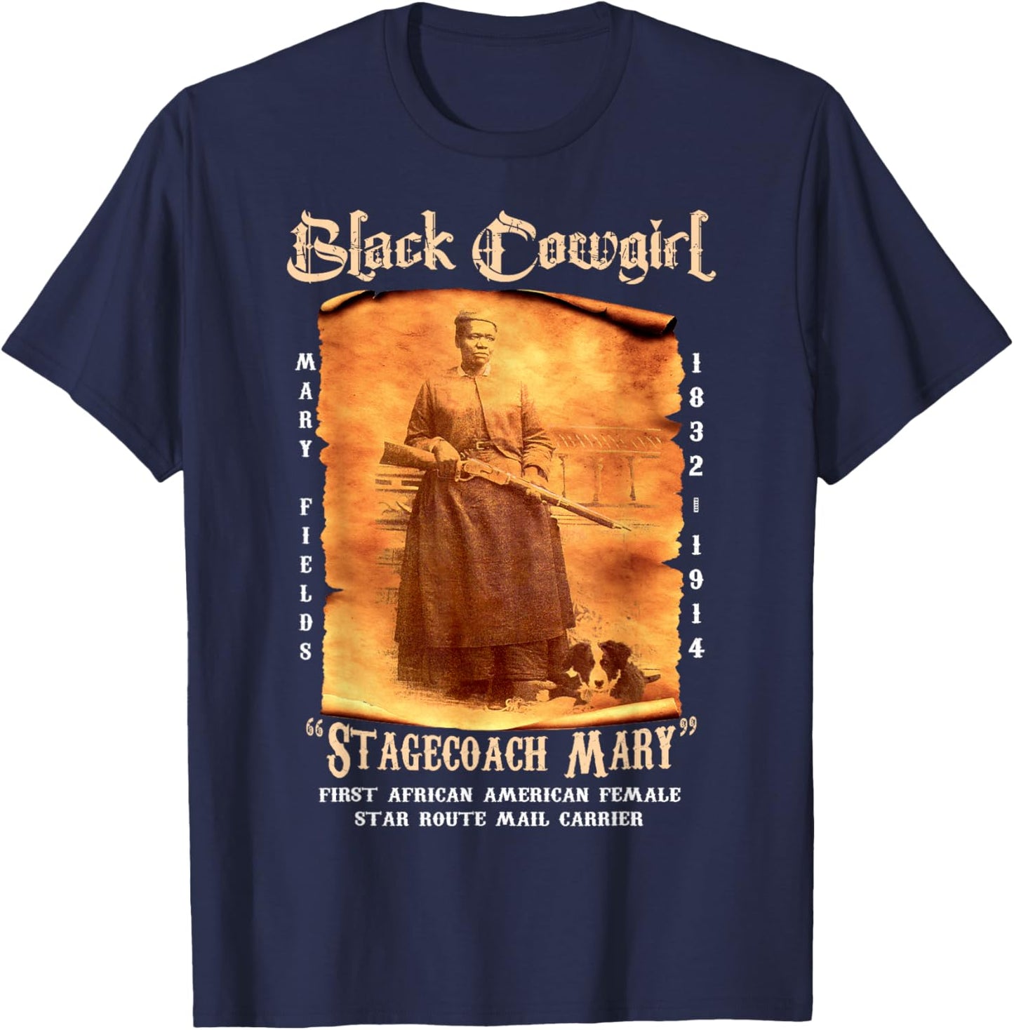 Stagecoach Mary Black Cowgirl African American Cowboy T-Shirt - T-Shirt | Navy