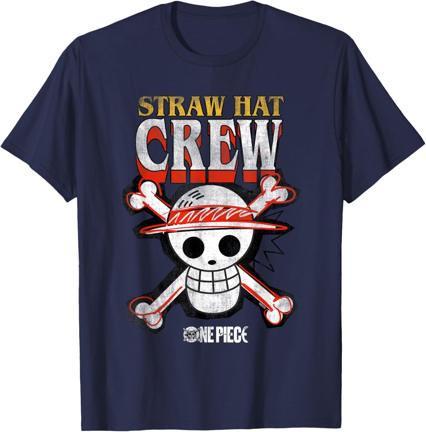 One Piece Straw Hat Crew Logo T-Shirt - T-Shirt | Navy