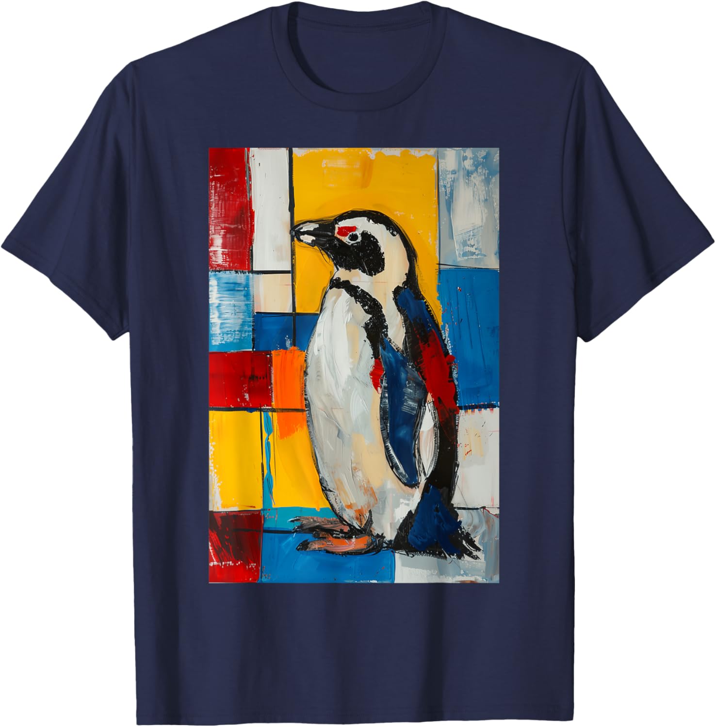 Penguin Abstract Art T-Shirt - T-Shirt | Navy